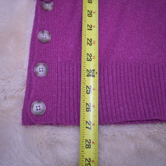 Loft Purple Turtleneck Sweater Wool Blend Tunic Sz Medium Slouchy High Neck Top - Picture 6 of 14